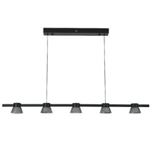Rocket Iron & Glass Tri-Colour LED 5 Light Pendant
